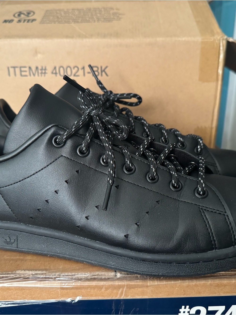 adidas Pharrell x Stan Smith HU All-Black Low-Top Leather Sneakers - Picture 2 of 6